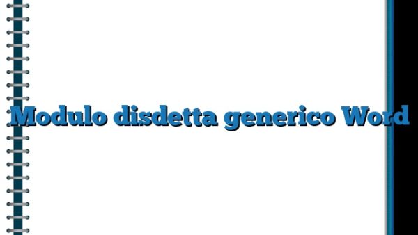 Modulo Disdetta Generico Word