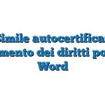 Fac Simile autocertificazione godimento dei diritti politici Word