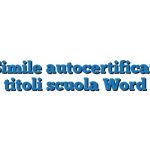 Fac Simile autocertificazione titoli scuola Word