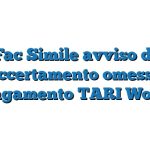 Fac Simile avviso di accertamento omesso pagamento TARI Word