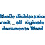 Fac Simile dichiarazione di conformità all’originale di un documento Word