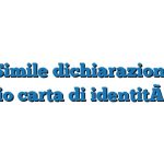 Fac Simile dichiarazione per rilascio carta di identità Word