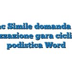 Fac Simile domanda di autorizzazione gara ciclistica o podistica Word