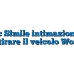 Fac Simile intimazione a ritirare il veicolo Word