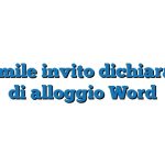 Fac Simile invito dichiarazione di alloggio Word