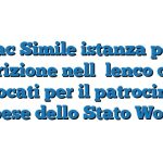 Fac Simile istanza per l’iscrizione nell’elenco degli avvocati per il patrocinio a spese dello Stato Word