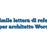 Fac Simile lettera di referenze per architetto Word