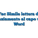 Fac Simile lettera di ringraziamento al capo ufficio Word