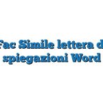 Fac Simile lettera di spiegazioni Word