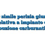 Fac simile perizia giurata relativa a impianto di distribuzione carburanti Word