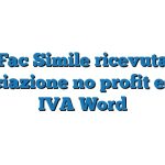 Fac Simile ricevuta associazione no profit esente IVA Word
