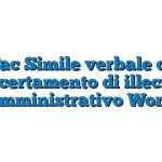 Fac Simile verbale di accertamento di illecito amministrativo Word