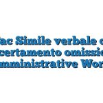 Fac Simile verbale di accertamento omissioni amministrative Word