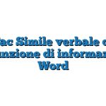 Fac Simile verbale di assunzione di informazioni Word