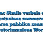 Fac Simile verbale di contestazione commercio su area pubblica senza autorizzazione Word