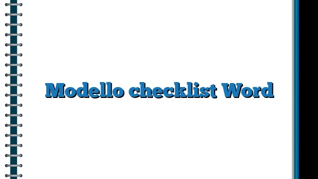 Modello checklist Word