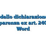 Modello dichiarazione di trasparenza ex art. 2400 cc Word