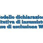 Modello dichiarazione sostitutiva di insussistenza cause di esclusione Word