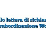 Modello lettera di richiamo per insubordinazione Word