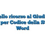 Modello ricorso al Giudice di Pace per Codice della Strada Word