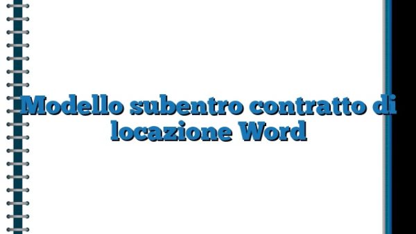 Mancata Comunicazione Subentro Contratto Di Locazione Modello subentro contratto di locazione Word