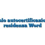 Modulo autocertificazione di residenza Word