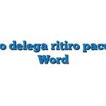 Modulo delega ritiro pacco BRT Word