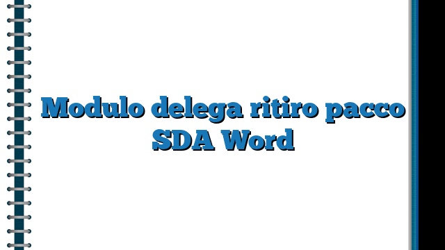 Modulo Delega Ritiro Pacco Sda Word