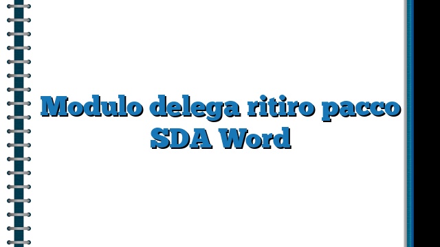 Modulo delega ritiro pacco SDA Word