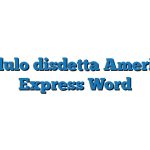 Modulo disdetta American Express Word