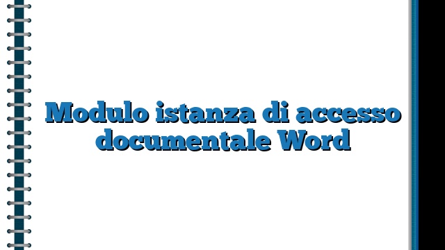 Modulo istanza di accesso documentale Word