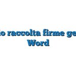 Modulo raccolta firme generico Word