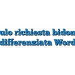 Modulo richiesta bidoni per differenziata Word