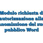 Modulo richiesta di autorizzazione alla manomissione del suolo pubblico Word