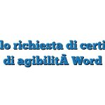 Modulo richiesta di certificato di agibilità Word