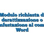 Modulo richiesta di derattizzazione o disinfestazione al comune Word