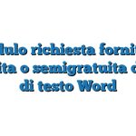 Modulo richiesta fornitura gratuita o semigratuita di libri di testo Word