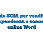 Modulo SCIA per vendita per corrispondenza e commercio online Word