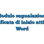 Modulo segnalazione certificata di inizio attività Word