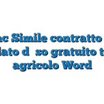 Fac Simile contratto di comodato d’uso gratuito terreno agricolo Word