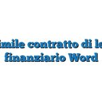 Fac Simile contratto di leasing finanziario Word