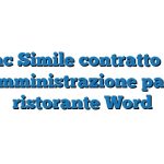 Fac Simile contratto di somministrazione pasti ristorante Word