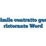 Fac Simile contratto gestione ristorante Word