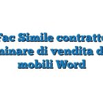 Fac Simile contratto preliminare di vendita di beni mobili Word