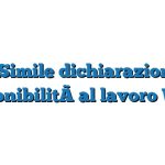 Fac Simile dichiarazione di disponibilità al lavoro Word