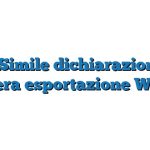 Fac Simile dichiarazione di libera esportazione Word