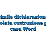 Fac Simile dichiarazione IVA agevolata costruzione prima casa Word