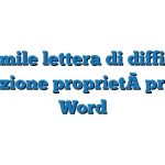 Fac Simile lettera di diffida per violazione proprietà privata Word