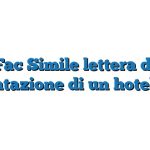 Fac Simile lettera di presentazione di un hotel Word