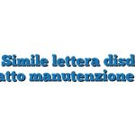 Fac Simile lettera disdetta contratto manutenzione Word